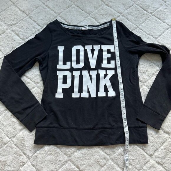 Victoria's Secret PINK | Black "LOVE PINK" Pullover Sweater | Size Small - Picture 9 of 9
